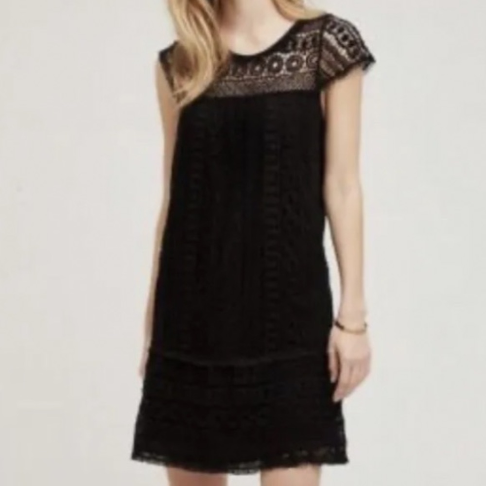 Anthropologie Black Lace Dress